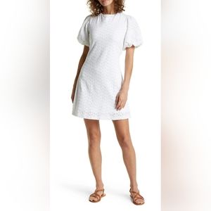 FREE PEOPLE Apricot Rose Puff Sleeve Eyelet Dress